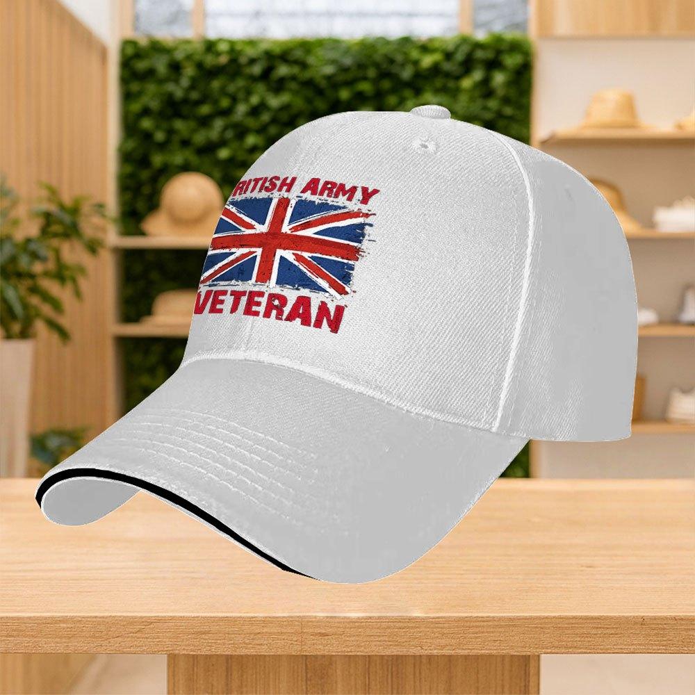 Zhongyi Brand 1pc British Army Veteran Uk Flag Print Adjustable Baseball Cap Unisex Multiple Color Options Suitable For Casua