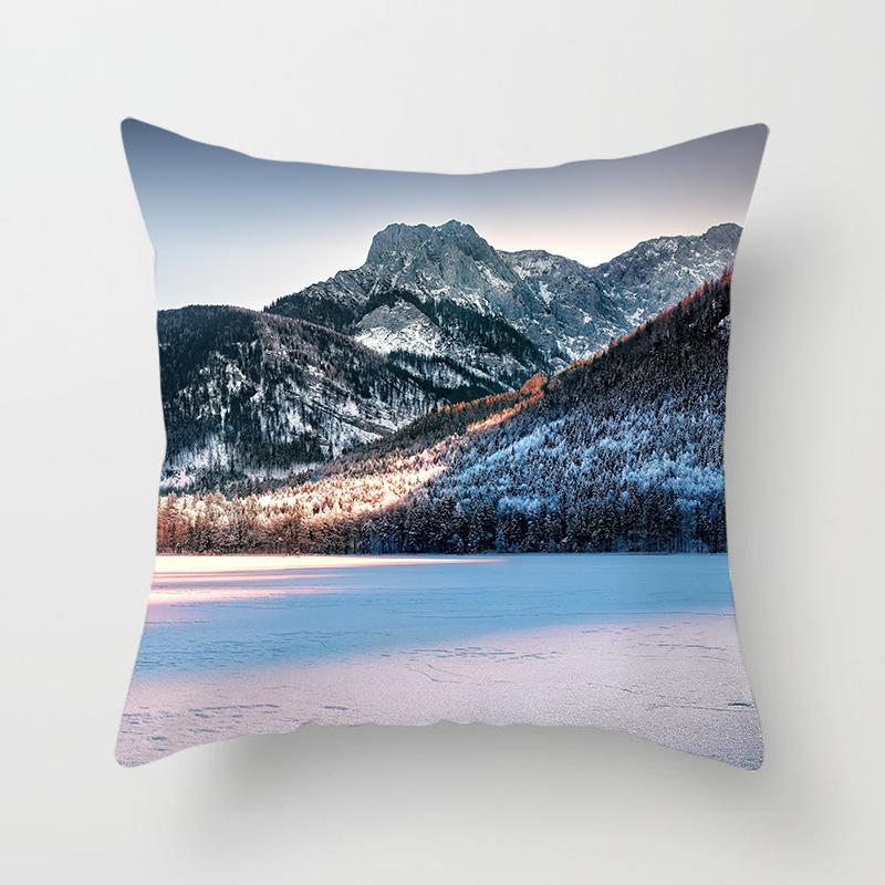 Natural Scenery Beautiful Printed Pillow Cover Sofa Decoration Ornament Office Seat Car Cushion Cover Home Decor Pillow Cover