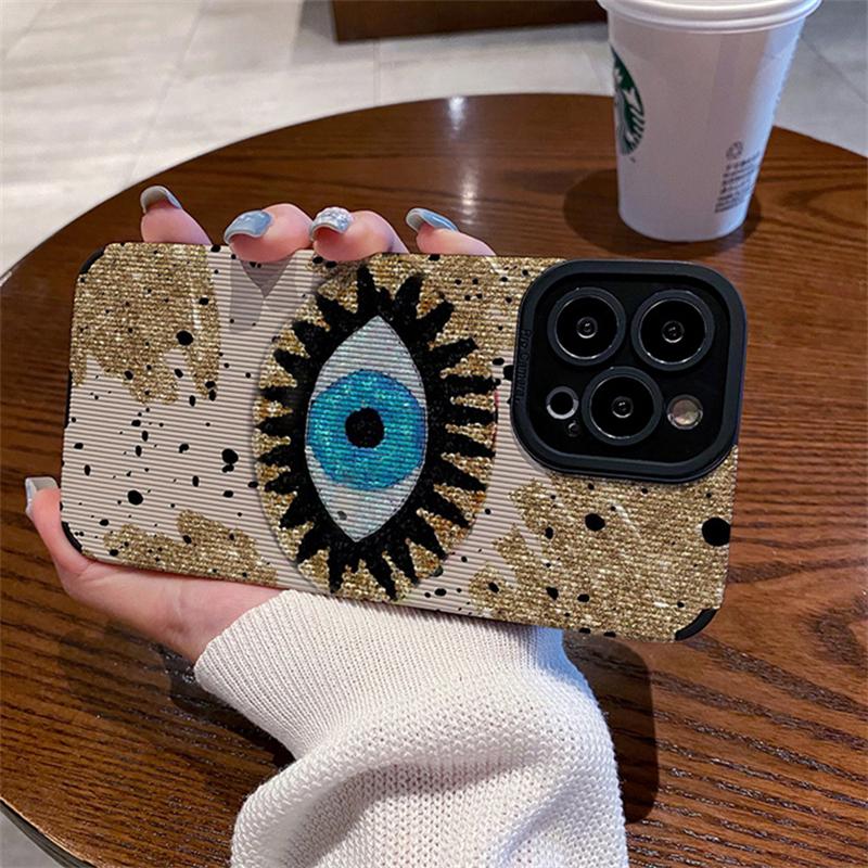 Fashion Blue Eye Soft Silicone Phone Case For iPhone 11 12 13 14 15 Pro Max Mini 7 8 Plus SE X XS XR Shockproof Back Cover Capa