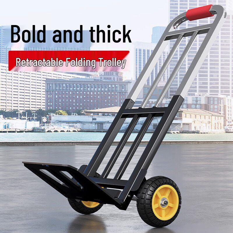 Foldable Portable Hand Cart - Heavy Duty Small Cargo & Shopping Trolley
