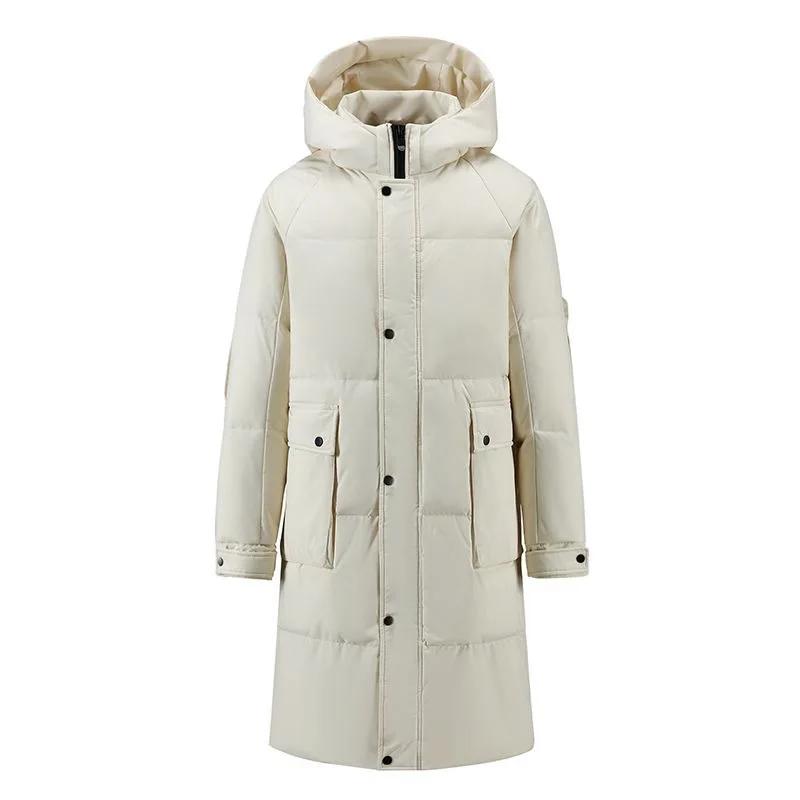Winter Men Hooded Long Duck Down Coats Couple Puffer Jackets Quality Male Over The Knee Winter Jackets Thicker Warm Coats