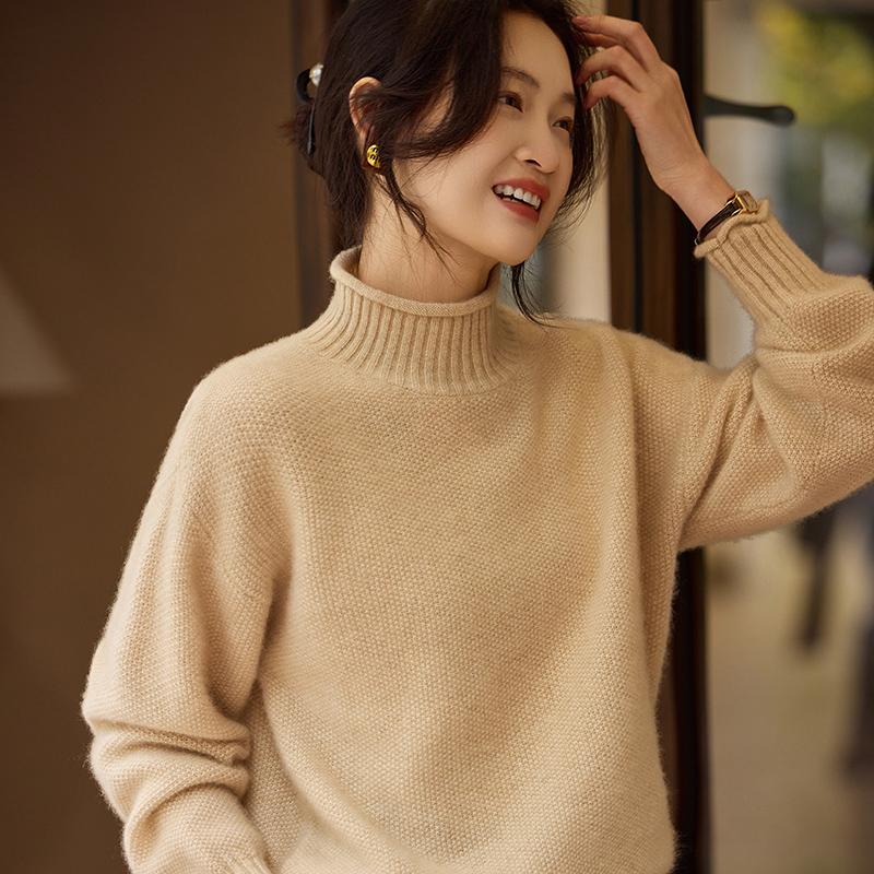 

Женский кашемировый свитер Qinghe кашемир 30% кашемир 70% шерсть осенне-зимний пуловер теплый и модный L коричневый