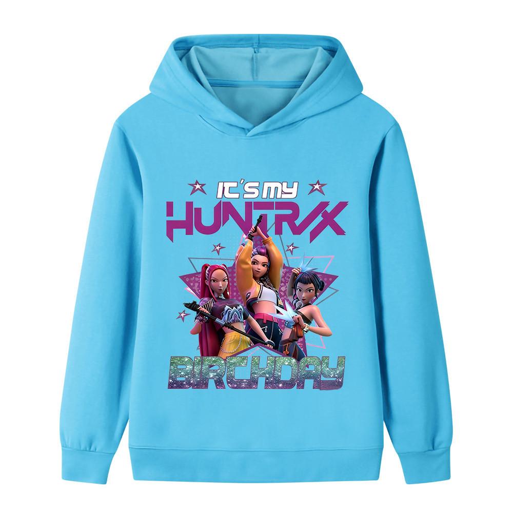 B1240 Kids Boys Girls Kpop Rumi Zoey Mira Print Long Sleeves Hoodie