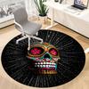 1PC Sugar Skull, Day of the Dead Office Round Area Rug,  Mat Suitable ForOffice, Under Office Chairs Bedroom Living Room Home Decor, Room Deco
