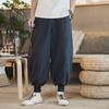 Men's Loose Linen Tang Suit Pants - Chinese Ancient Style Monk Pants