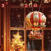 Natal 2D Quente Com Papai Noel E Presentes, Natal Quente Com Decoração Captadora de Luz Decore Janela Interior Tema de Natal Vitral