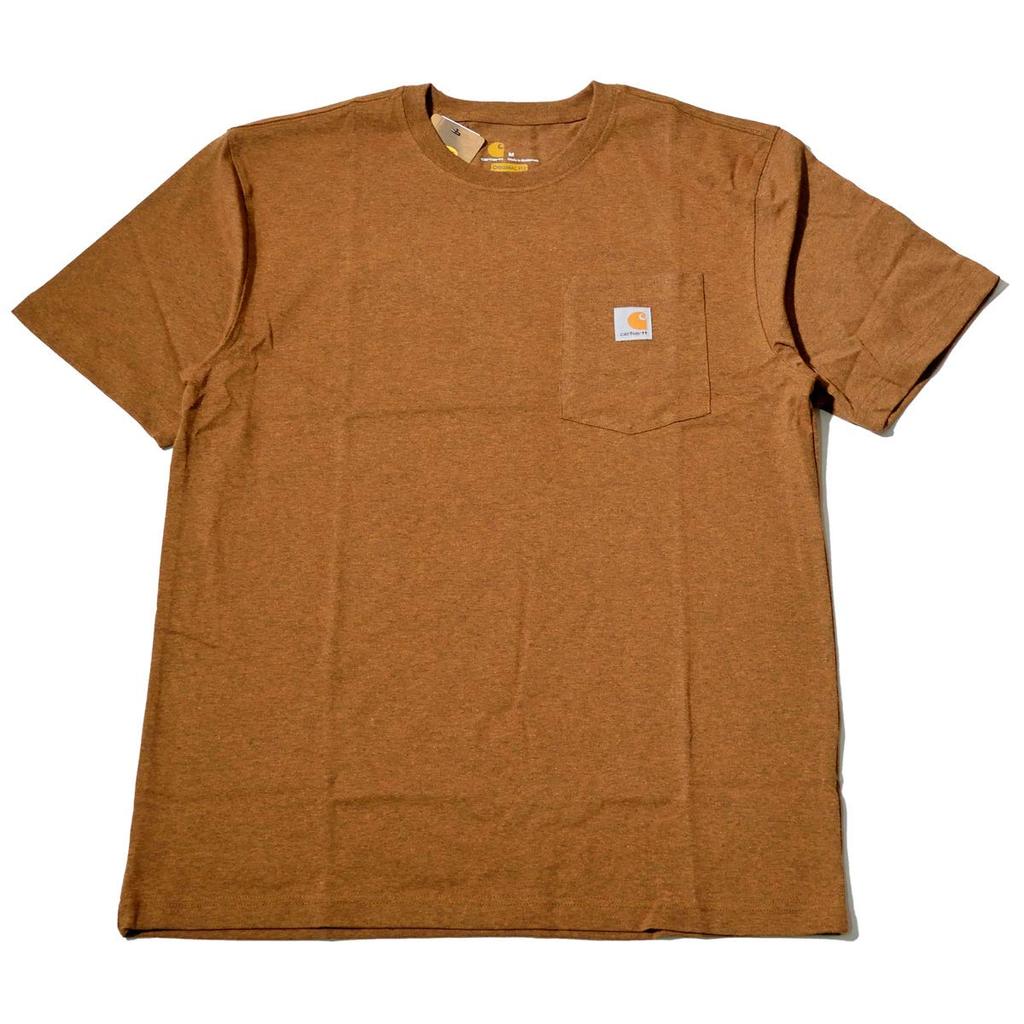 Large Short Chest L [Carhartt] Men's T-shirt, Size, Sleeve, Pocket, K87, Brown, [Item]