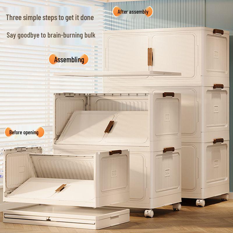 

Вместительный многоярусный складной пластиковый шкаф для хранения на колесиках для одеял и одежды для спальни 1 layer [without wheels/thickened/foldable]