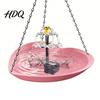 Backyard Bird Bath Solar Hanging Basin with Dual Water Flow Fountain Predator Safe Space-Saving