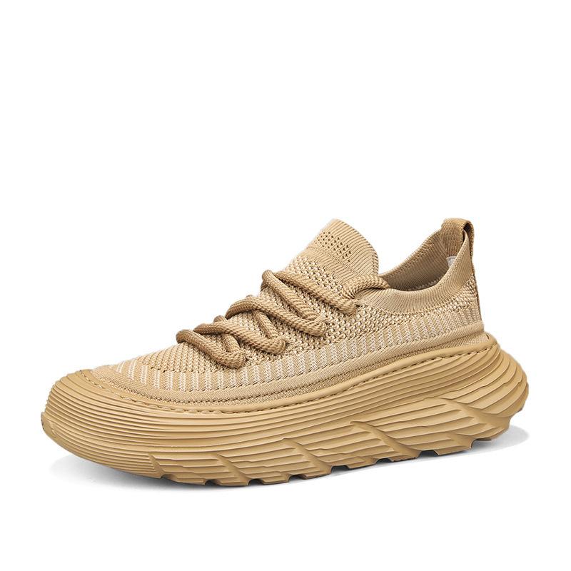 Men's Shoes Summer Breathable Mesh Casual Sports Mesh Shoes Lazy Soft Sole Black Flat Socks Shoes