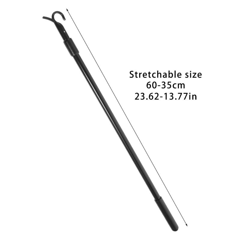 Expandable Pressure Black Tension Curtain Rod 14 to 24 Inches, Easy Installs for Home and Office