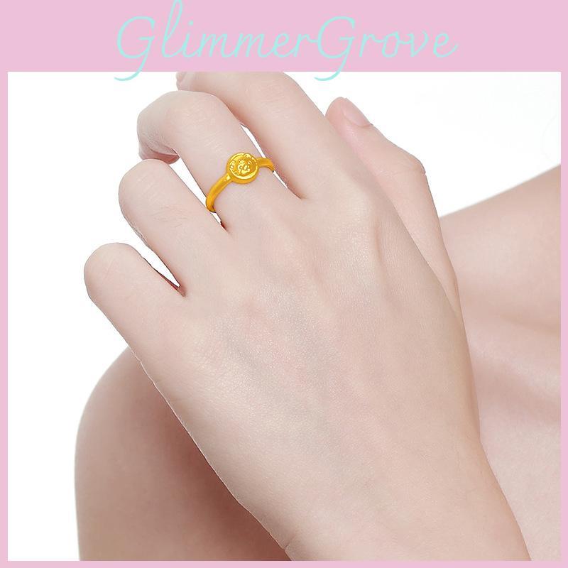 Cute Animal-themed Gold-plated Brass Tiger Ring Charming Design For Festive Womens Jewelry