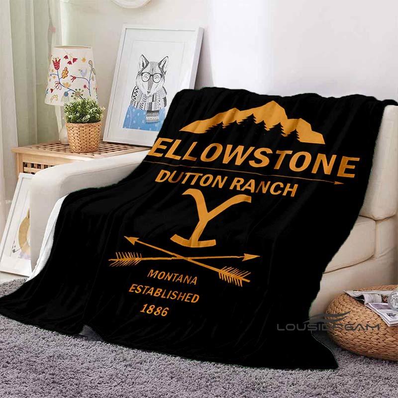 Personalisierbare 3D-gedruckte Yellowstone-Thermodecke, Geeignet für Wohnzimmer, Schlafzimmer, Bett, Sofa, Bürogeschenk, Flanelldecke