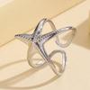 Stainless Steel Gold Color Starfish Open Rings Fashion Metal Hollow Star Adjustable Finger Ring Waterproof Jewelry Gift 2026