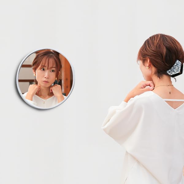 Muramatsu Kagami Store Wall Hanging Kagami Shape Frame White Round 36 X 36 Cm Wall Stickable Mirror Design Approx. [Rental Mirror]