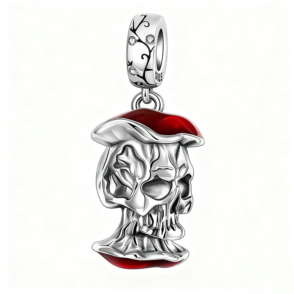 Heart & Organ Charm Copper Red Rose Skull Dangle Pendant Dark Aesthetic Fit Bangle Bracelet Necklace Diy Jewelry