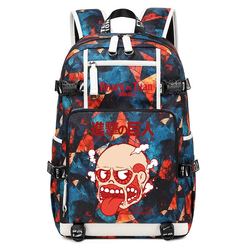 Attack On Titan Anime Print Student Backpack Large Capacity Casual Daypack for Boys Girls School Travel