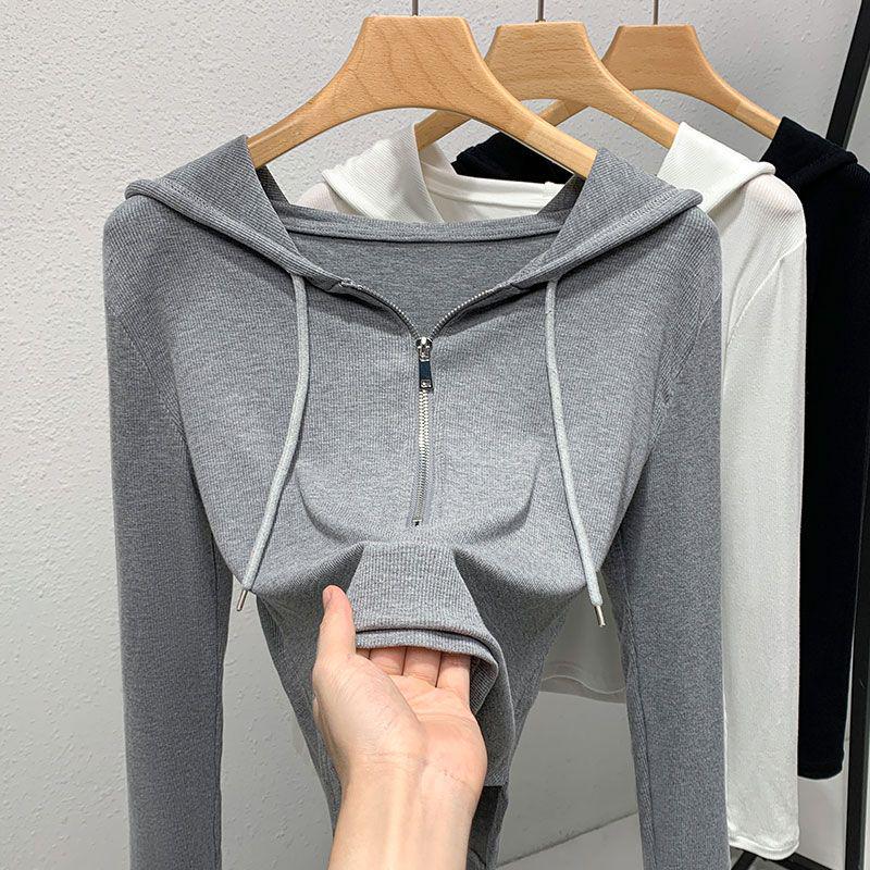

Women s Silver Fox Fleece-Lined Slim-Fit Hooded Base Shirt, Half-Zip, for Autumn/Winter 2025 L [105-120 lbs]