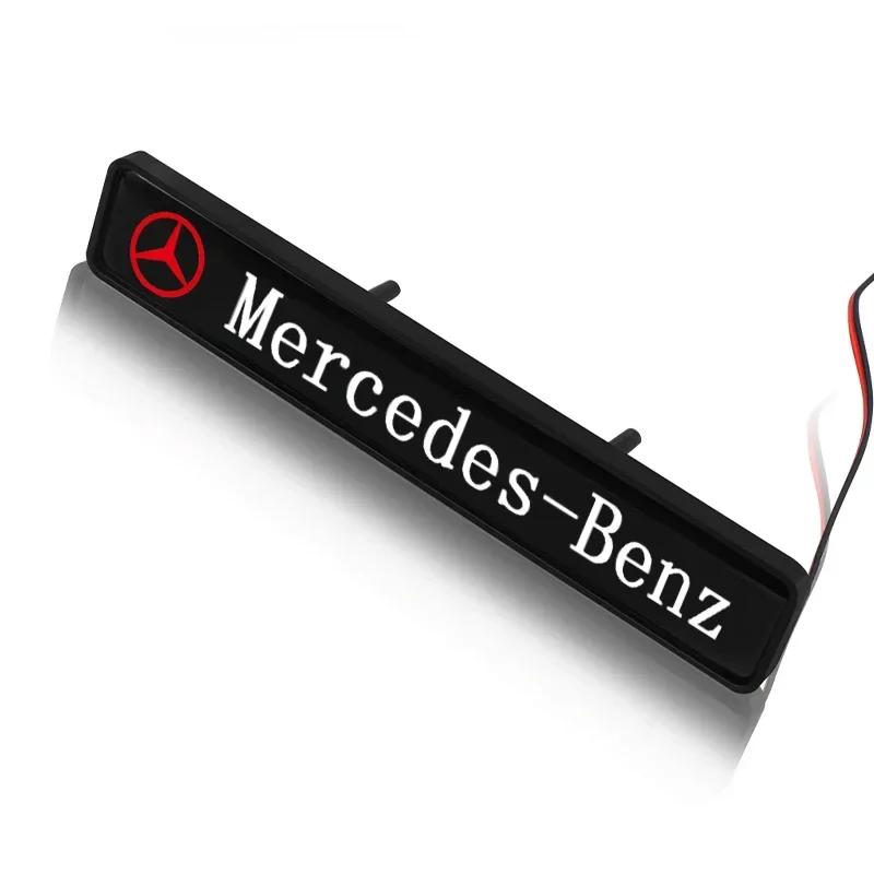 

Hot W204 1x Car Front Cover Grille Lamp Emblem Decor Lightings LED Lights For Mercedes Benz AMG A B C E S CLA GLA GLB GLC GLS GL