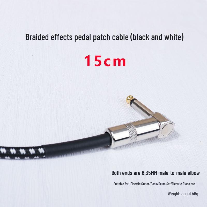 JOYO Electric Guitar & Bass Audio Cable - Black Leather Braided, Noise Reduction Connection