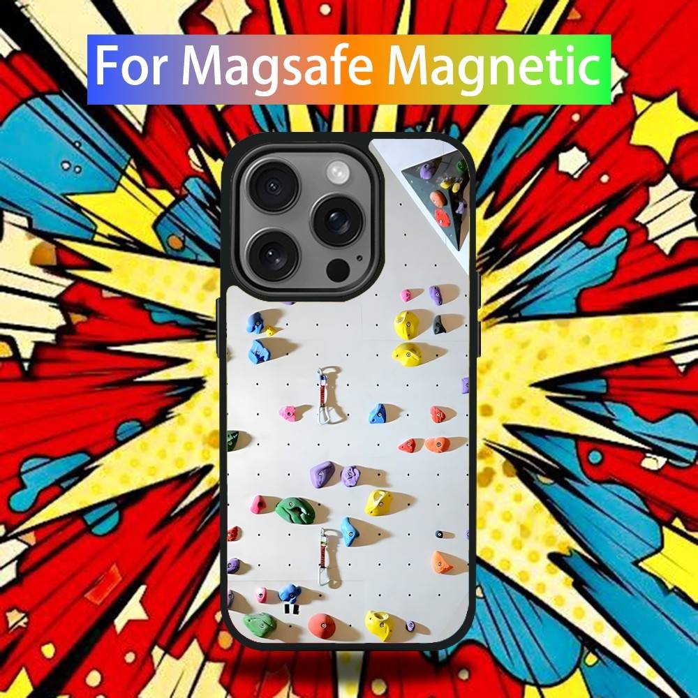 Pouzdro na telefon s motivem lezecké stěny pro iPhone 17,16,15,14,13,12,11 Pro,Max,Plus,Mini,Air,E Magnetický kryt Magsafe
