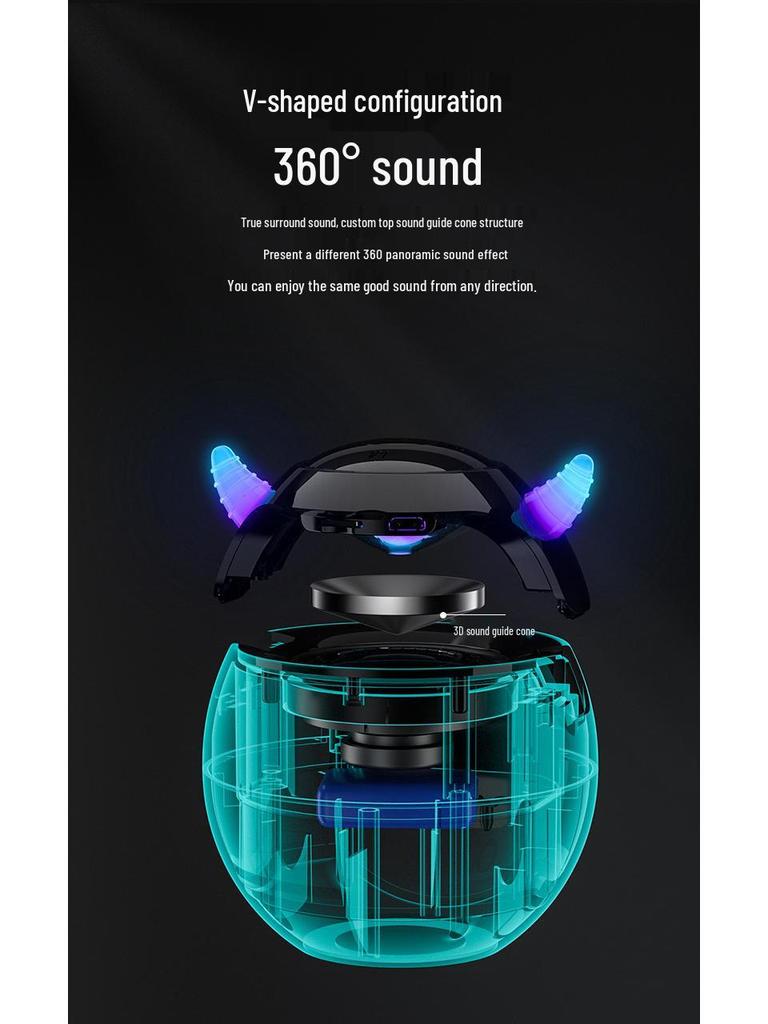 Cross G9 Little Devil Bluetooth Alarm Clock with AI Smart Speaker and HiFi Subwoofer