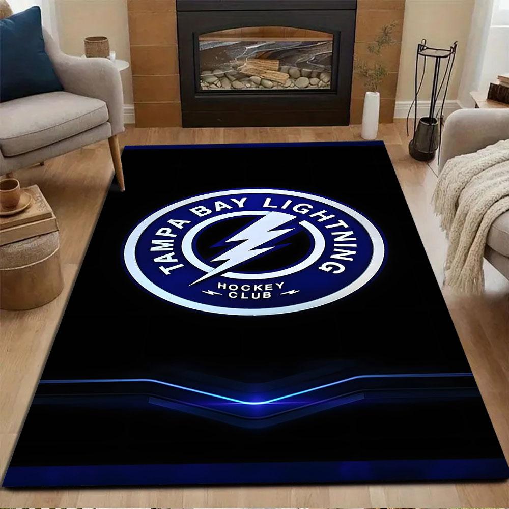 Tampa Bay Lightning Logo Rug Design Patterned carpet, non slip mat suitable for living room and bedroom sofas