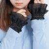 New Fake Flare Sleeves Women Lace Floral Pleated Fake Cuff Ruffles Wrist Warmer Solid Color Detachable Fake Sleeves