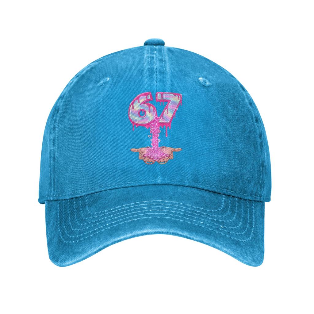 Valentines Day 67 Hearts Six Seven Meme Love Baseball Cap Sun Hiking Washed Trucker Hat Female Male Casual Baseball Caps