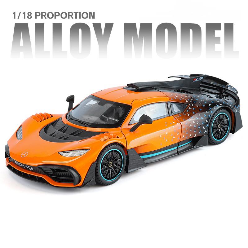 

1:18 Mercedes-Benz ONE AMG Supercar Alloy Muscle Car Model Sound and Light Pull Back Children s Toy Collectibles Birthday gift оранжевый