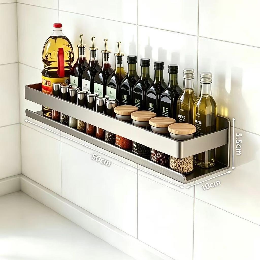 Multifunctional Kitchen Rack Side Condiment Storage Hanger Kitchen Supplies Wall-mounted Layered Seasoning Rack