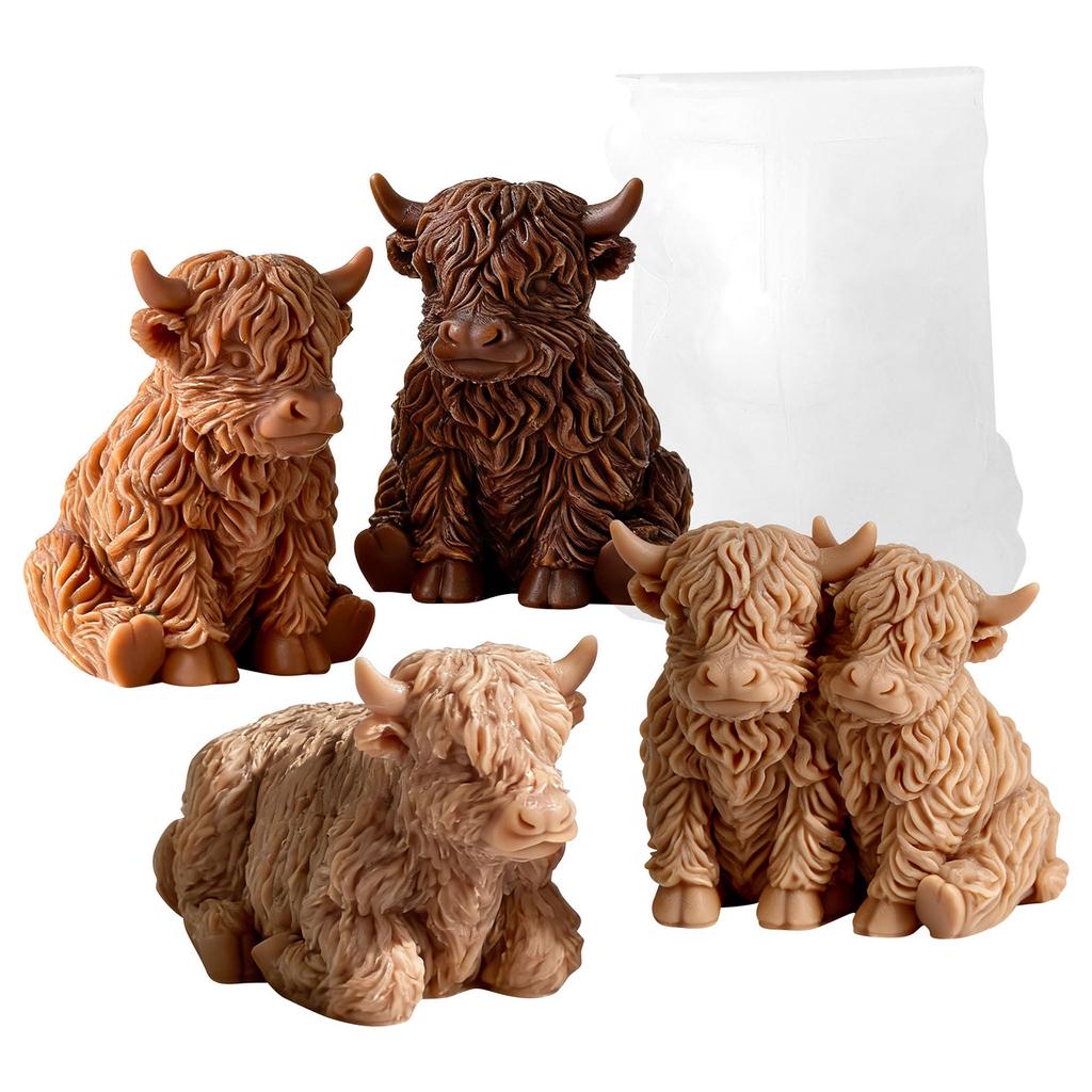 Yak Figurine Silicone Molds Multipurpose Silicone Mould Heat Resistant Easy Demolding for Resin Casting Candle Soap