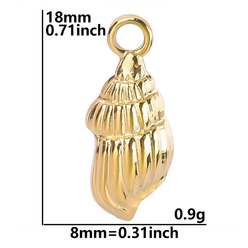 6pcs Real Gold Plated Ocean Animal Turtle Shell Conch Starfish Diy Charms For Jewelry Making Bulk Stainless Steel Charm Pendant