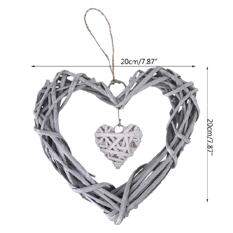 Natural Wicker Wreath Heart Shape Unique and Amazing for Christmas Wreath Door