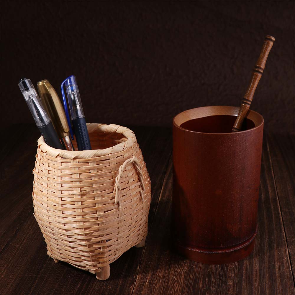 Convenient Stationery Storage Tube Classical Bamboo Stick Tube Bamboo Pen Holder  Restaurant