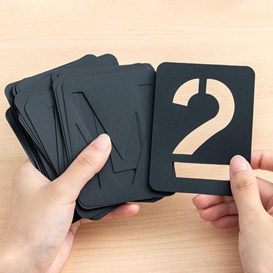 42 Pcs 3 Inches Letter Stencils Reusable Plastic Alphabet Symbol Number Templates Interlocking Craft Stencils Kit for Painting On Wood Wall