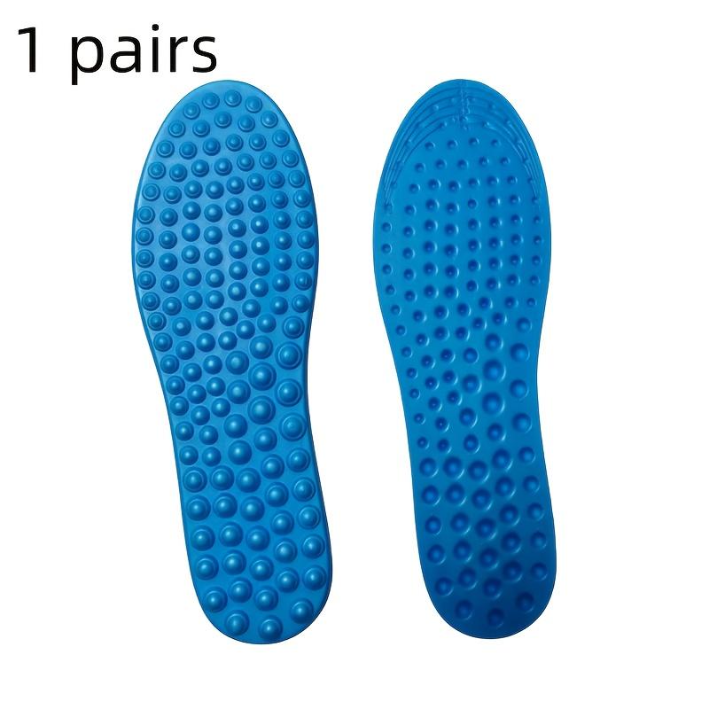 1 par massasjesåler - Fotsmassasje skoinnlegg med akupressurpunkter, Ergonomisk buestøtte for, Blå Unisex såler, Skoinnlegg for komfort