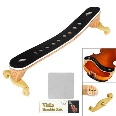 Spalliera per Violino Stile Classico con Venature del Legno per Violino 4/4 e 3/4 con Spugna Memory Addensata, Parti per Violino Regolabili in Altezza