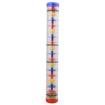Yibuy 40 X 5.2cm Multicolor Plastic Rain Rattle Rain Stick Rainmaker Ball with Musical Sensory Hearing Device Rainbow Stick Maracas Rattle