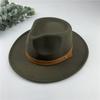 New European and American women's autumn and winter woolen top hat big eaves jazz men's peach heart top black felt hat