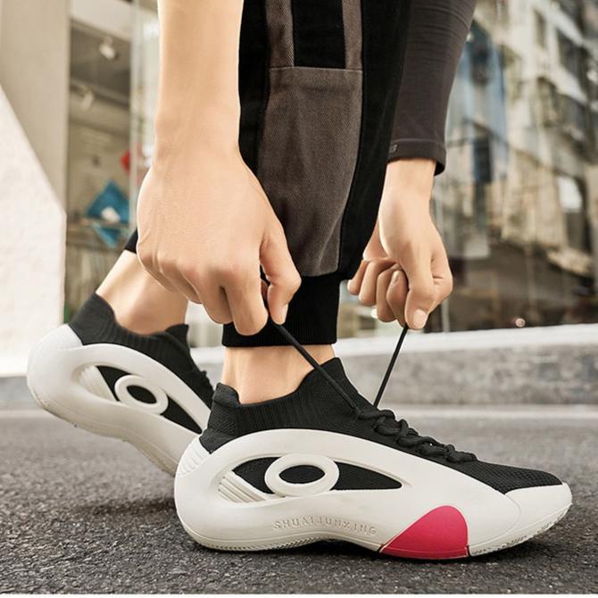 Summer Men's Shoes Mesh Breathable Platform Running Athleisure Shoes