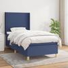 Maison Exclusive - Slatted Bed Base with Mattress Blue 90x200 Cm Fabric