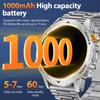 2025 Neue Smartwatch Mann 1000mAh Lange Standby Outdoor Smartwatch Männer LED Taschenlampe Wasserdicht Herzfrequenz Sport BT Anruf Smartwatches