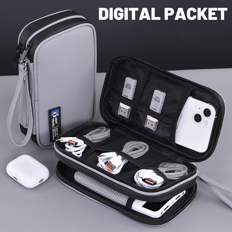 Portable Small Accessories Data Bag Waterproof USB Drive Data Cable Storage Pouch Travel Business Trip Organizer Zipper Bags