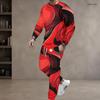 Men s Plus Size Nebula Printed Two Piece Set Round Neck Long Sleeve Top Cuffed Pants
