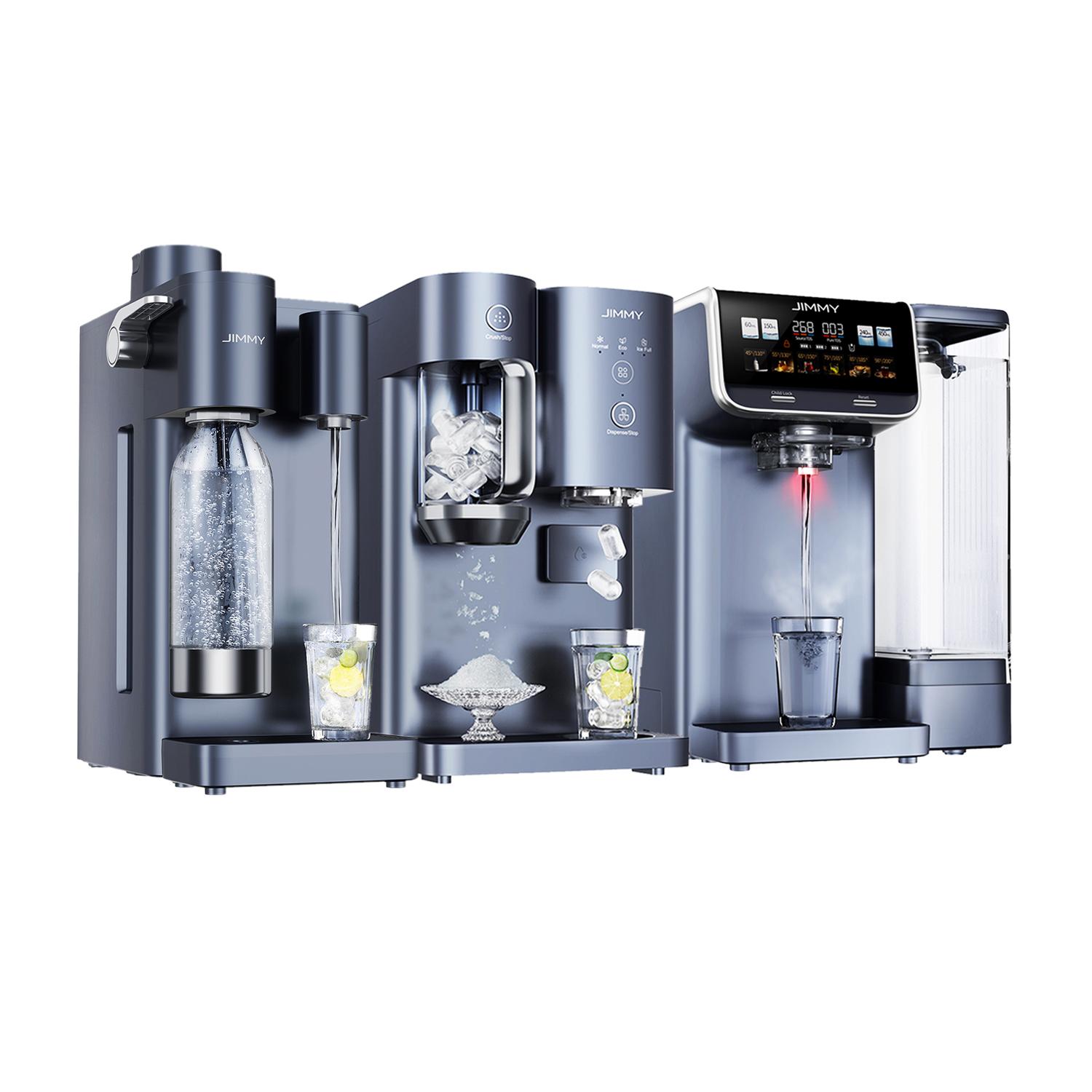 Green Smart Jimmy Matrix M9 Pro Ro Wasserfilter + S9 Sprudelwasser-Modul + I9 Eis-Modul Komplettpaket | AquaLink Modulares System, Heißwasser