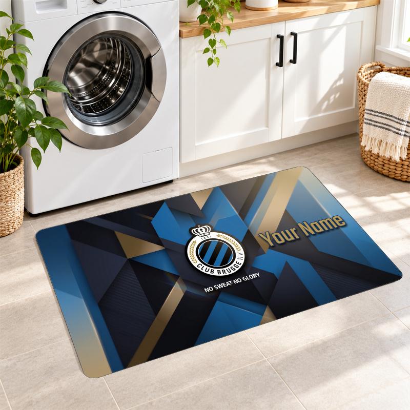 Club Brugge FC Custom Name Flannel Rug Kitchen Mat Non Slip Floor Carpet Personalized Home Decor