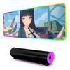 Miyabi Hoshimi Mouse Pad RGB Gaming Mousepad Big LED Pad PC Desk Mat Luminous Mouse Pad Large Keyboard Mats Table Rug With