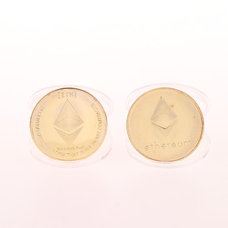 2 ks Ethereum Mince Suvenýr Pamětní Postříbřená Sběratelská Mince Výzvová Mince Eth Fyzická Kryptoměna Krypto Coi