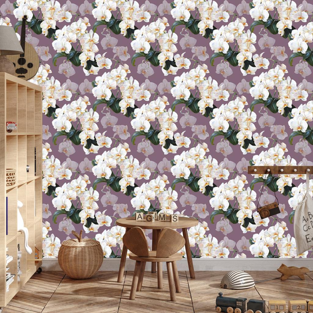 Orchid wallpaper flowers nature plants for living room and bedroom 50x1000
